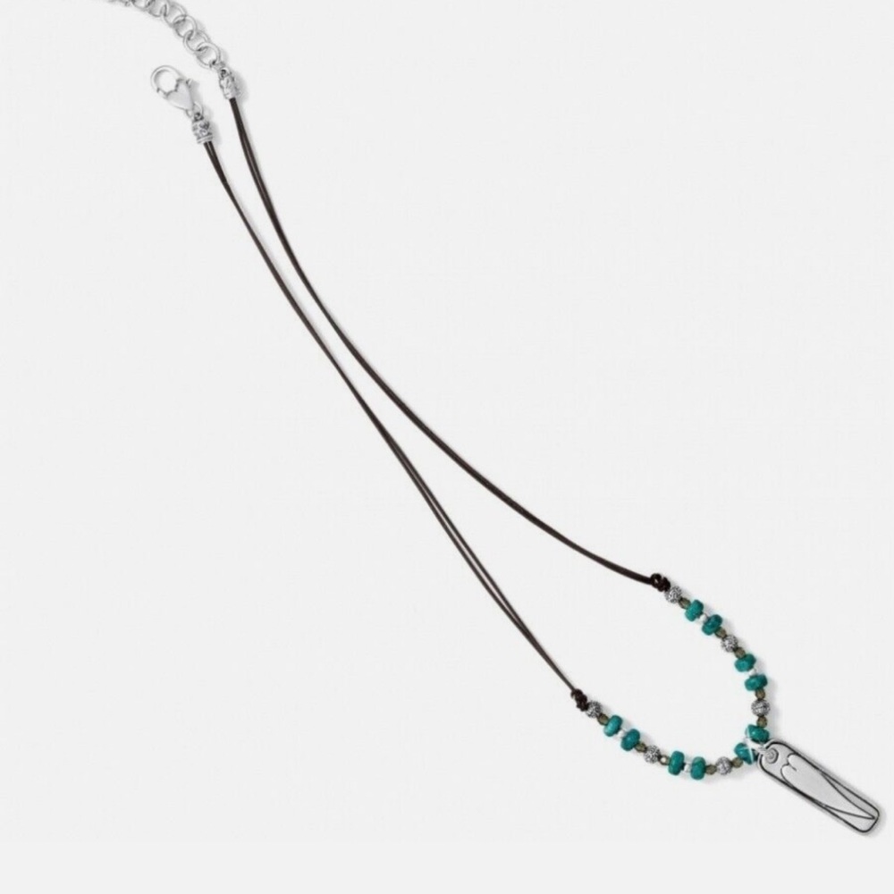 Brighton Art & Soul LOVE Reversible Brown Cord Crystal Necklace
